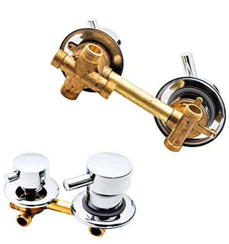 ZAKSEM Miscelatore per cabina doccia, 2/3/4/5 vie, uscita dell'acqua, filettatura/intubazione, interasse 10 cm, miscelatore in ottone per bagno lucido, doccia, rubinetto cabina (Screw 4 way 10 cm)