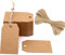 G2PLUS 200Stk Geschenkanhänger Kraftpapier Anhänger Etiketten Tags 4x7CM Anhänger Etiketten mit Jute-Schnur für Handmade,Hochzeit Geschenk Weihnachten -Braun