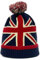 Union Jack Thermal Hat Knitted Hats Pom Pom Bobble Smart Fitting Hat Winter Warm England UK Flag Beanie Pom-Pom Cap