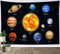 LB Wandteppich Sonnensystem Wandtuch Planeten im Universum Wandbehang Schwarze Galaxie Tapisserie für Wohnzimmer Schlafzimmer Wohnheim Wanddeko,150x130cm
