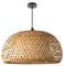 Paco Home Deckenlampe Bambus Hängelampe Korb Boho Lampe Esszimmer Ø38cm Wohnzimmer Hängend Rattan Natur Küche Vintage E27 Retro 1,5m Textilkabel