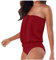 Maillot de Bain Femme sans Bretelles 1 Pieces Couleur Uni Maillot Pas Cher Doux Monokini Marque Casual Maillot 1 Pièce Ventre Plat Maillot de Bain Femme Vintage Chic Et Elegant Monokini Rouge XXL