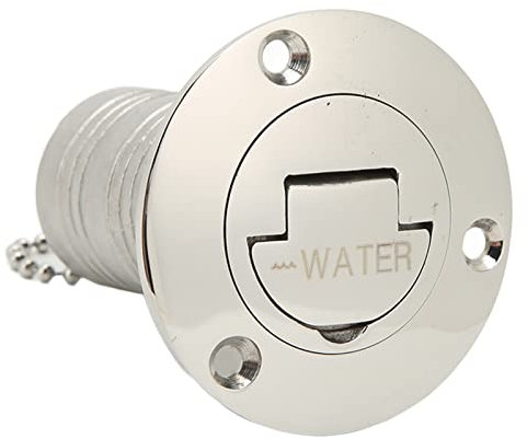 Bocchettone di Riempimento per Barca, 1,5(38MM) Bocchettone di Riempimento Gas per Barca con Tappo Senza Chiave, Riempimento per Riempimento Ponte Lucidato a Specchio Inossidabile (Acqua)
