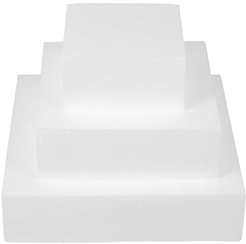 Healeved 3 StüCk Styropor Kuchen Modell,WüRfelföRmiges Kuchen Dummy Set FüR Das Backen,Cake Dummy Torten Dummy Set,Styropor Torte hochwertig,Hochwertige Styrodurplatten FüR Torten Und Dekoration