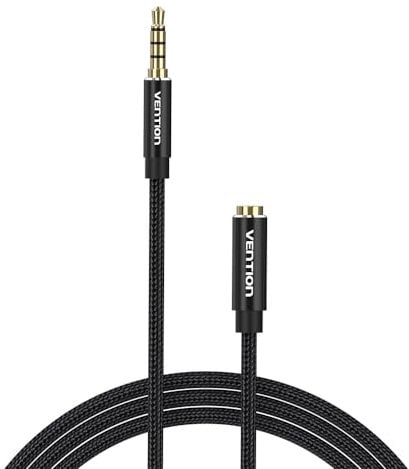 VENTION Headphone Extension Cable 5m 3.5mm AUX Extension Cable Male to Female Audio Lead Nylon Braided Stereo Earphone Cord Audio Jack Extension Compatible with Laptop PC MP3 Player Speaker