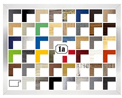 Montana Deluxe Bilderrahmen Posterrahmen 80x120 cm Puzzlerahmen Edelstahl Optik Silber Glanz Farbgruppe A Klares Kunstglas