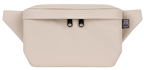 PP-Berlin Bauchtasche, Kunstleder Beige, Eckig, Vegan, Handmade in Berlin für Damen, Herren, Unisex. Hipbag, Crossbody Bag, Schultertasche, Hüfttasche