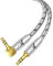 Impeto Câble Jack Audio 3.5mm Mâle vers Mâle Prise Jack 90 Degrés[2m] Cable AUX HiFi Stéréo Nylon Tressé Câble Auxiliaire Voiture pour Ipod, Iphone, TV, MP3, Ordinateur Portable, écouteurs-2 mètres