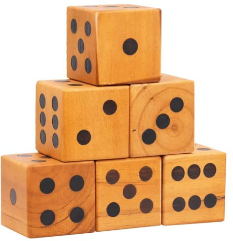 vidaXL 6X Legno Massello di Pino Set di Dadi Giganti da Giardino Robusto Resistente Gioco per Esterni Divertimento Campeggio Bambini Adulti Famiglia