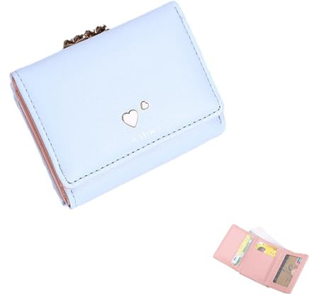 Ronoza Portemonnaie Damen,Portemonnaie Damen Klein Mini Portemonnaie Damen Wallet for Women Einfache Und Süße Liebe Null Geldbörse Portemonnaie Mit Mehreren Kartenfächer Für Feste Geschenk