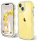 ORDA for iPhone 15 Case Cute Wave Frame Curly Shape Shockproof Hard PC Phone Cover for Women and Girls Compatible with for iPhone 15 6.1 inchs Yellow