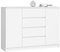 Home Collective Kommode weiß 140cm breit mit 4 Schubladen und 2 Türen, Schlafzimmer und Wohnzimmer, vielseitig einsetzbar für Flur und Kinderzimmer