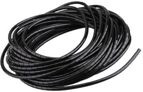 FEEIMOL Cable Tidy Sleeves 4mm Cable Management Sleeves Cutable Cable Organisers Flexible Spiral Wrap Cable Protector Cover for Television Computer Home and Office Black 20M