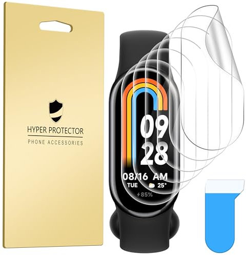Diruite 6 Piezas Protector Pantalla para Xiaomi Smart Band 9/Band 8/Band 7 Protector Reloj,TPU Película Blanda Anti-Raspado