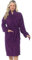 Undercover Peignoir à capuche pour femme en tissu éponge 100 % coton, violet foncé, 48-50