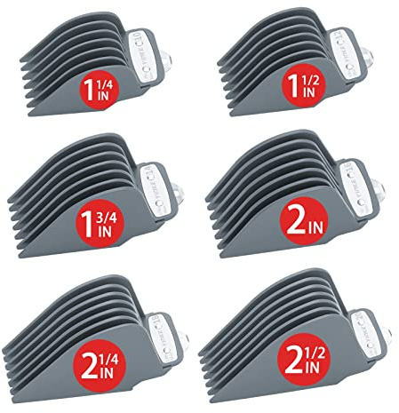 Yinke Für Wahl Haarschneidemaschinen Set 10 12 14 16 18 20, extra lange Haarschneidemaschinen mit Metallclip, 6 Schnittlängen 3,2 cm, 3,8 cm, 4,4 cm, 5,6 cm, 6,3 cm, passend für die meisten