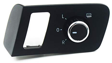 DKAEUK VW055C Interruptor de ajuste del espejo del coche Cromo 1T1959565F Apto para VW T.o.u.r.a.n 2003-2015, Caddy III 2004 2005 2006 2007 2008 2009 2010 2011 2012 2013 2014