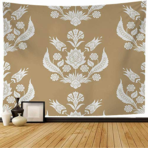 Wandtuch Türkisches Muster Bordüre Antik Vintage Batik Klassisch Möbel Damast Orientalisch Wand Dekoration Ideal Wandbehang Mehrzweck Wandteppich Für Schlafzimmer Wohnheim Zimmer 130x152cm