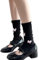 HINAYOSAN Jambières pour femmes et filles, femmes et filles style ballet en tricot côtelé extensible Jambières japonaises esthétiques douces 3D papillon couvre-jambes sans pieds, Chaussette noire, M
