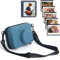 HIYQIN Kamera Tasche und Zubehörset Kompatibel mit Fujifilm Instax Wide 400, für Instax Wide 400/210/300, LOMO Hart-Eva-Hülle mit Fotoalbum, Rahmen und Schultergurt - Blau