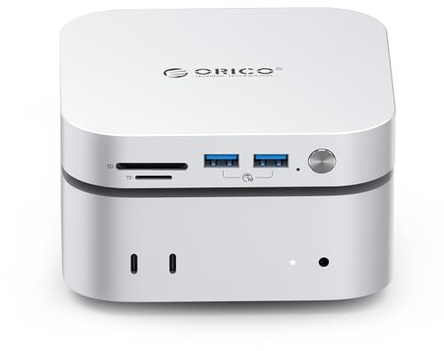 ORICO Minimate 1TB Speicher & Docking Station, Externe SSD-Erweiterung für Mac mini M4, bis zu 1000MB/s, USB3.2/SD/TF/Audio-Anschlüsse, nahtloses Design - M4Max