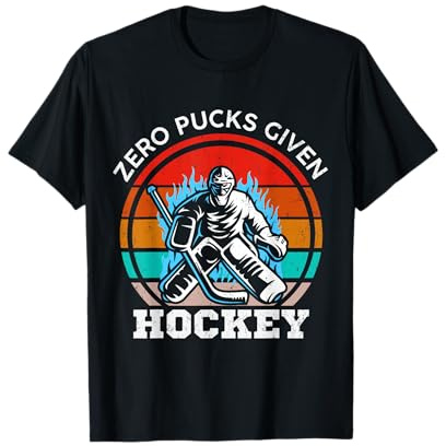 Zero Pucks Given Retro Vintage Ice Hockey Gifts For Dad Mens T-Shirt