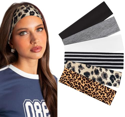 Tumurup Haarband Damen Sport 6er-Set – Stirnband Damen Dünn Schweiß Headband Antirutsch Hairband Elastische Stirnbänder für Kosmetik Workout Yoga Laufen Fitness Gym