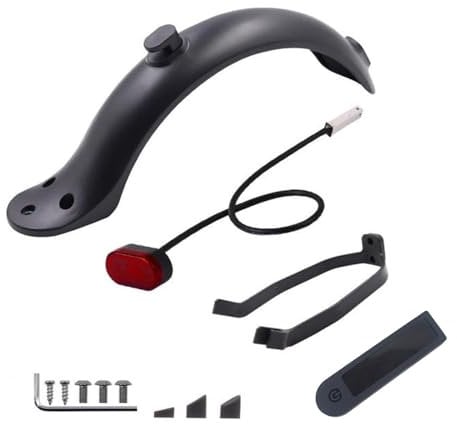 CLKE Scooter Rear Fender Set, for Mi Xiaomi M365/ M365 Pro, Rear Fender Mudguard Bracket Tail Light, Electric Scooter Replacement Accessory Scooter Parts, with Screws and Screw Caps(Black)