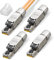 LEENUE Connecteur RJ45 Sans Outil Cat8, 40 Gbit/S 2000 Mhz, Enrobé D'or Fiche RJ45 Sans Outils Pour Câble de Pose POE Cat8 Cat7 Cat6A, Blindé prise rj45 Cat 8 Sans Outils,RéUtilisable, Lot de 4