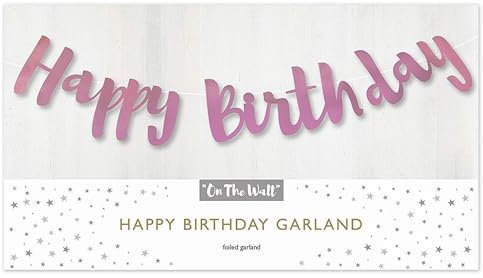 On The Wall Roségold Geburtstagsbanner 1,5 Meter Banner für Frauen & Männer Party Banner Wiederverwendbare Dekorationen Roségold Geburtstagsdeko für Tisch & Hintergründe (1 Stück)