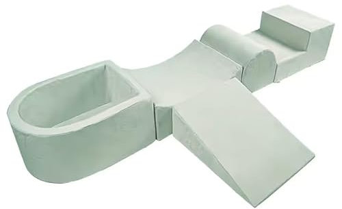 MONKEY GYM Bausteine Schaumstoff Hindernisparcours für Kinder große Bauklötze mit Bällebad Riesenbausteine Softsteine Schaumstoffbausteine Soft Ball blau