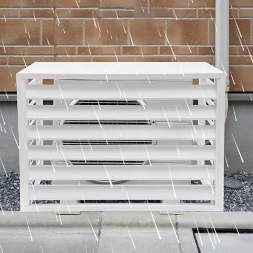 CVERTHAF Clôture de climatisation, Protection antivol en Aluminium Robuste, Protection Contre Le Bruit, pour Un Jardin Bien rangé (Blanc, 110 cm)