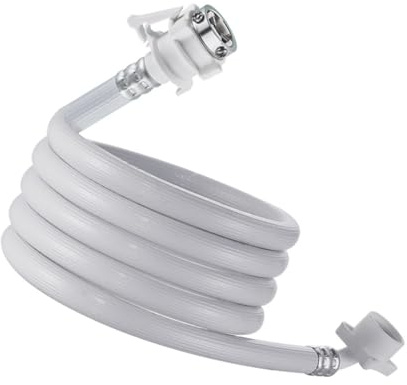 BAZEITFLOW Tubo di Alimentazione Acqua per Lavatrice in Acciaio Inossidabile e PVC Antiesplosione e Resistente alla Compatibile con Lavatrice Automatica