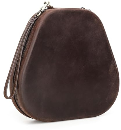 Leather Travel Carrying Case Shockproof Dustproof Storage Bag With Hand Straps For Gaming Headphones Portable Headphone Cover