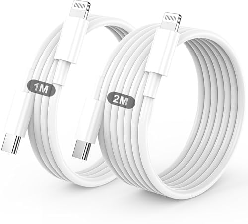 BSTOEM Cable USB C a Lightning, 1M+2M Cable Cargador iPhone Carga Rápida