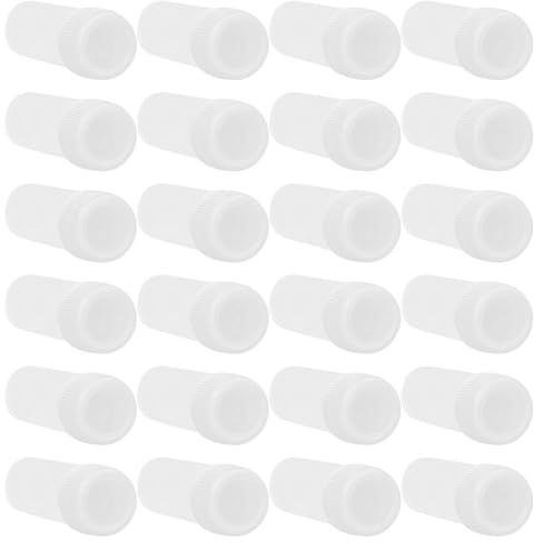 GLSTOY 50pcs 5ml Plastic Sample Bottles with Caps Small Medicine Vials for Powder and Capsule Storage Portable Pill Containers for Travel and Daily Use
