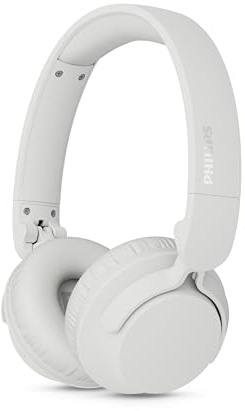 Philips TAH4000PK Cuffie wireless on-ear, 70h riproduzione, Bassi dinamici, Driver 32mm, Bluetooth6.0 Multipoint, Accoppiamento rapido, Cuscinetti/batteria sostituibili, Ripiegabili e leggere - Bianco