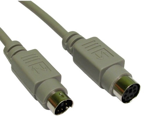 kenable PS2 Mouse Keyboard Extension Cable 6 pin Plug to Female Socket 2m [2 metres]