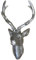 Hirschgeweih Hirschkopf Geweih 10-Ender in Silber, Metall-Optik 15 x 30 cm, Figur Skulptur Deko