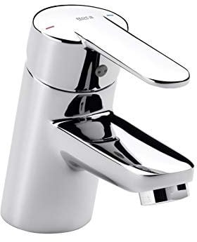 Roca Victoria Grifería para lavabo con enganche para cadenilla, grifo monomando de repisa con enlaces de alimentación flexibles y aireador, mezclador para cuarto de baño, cromado, A5A3125C00
