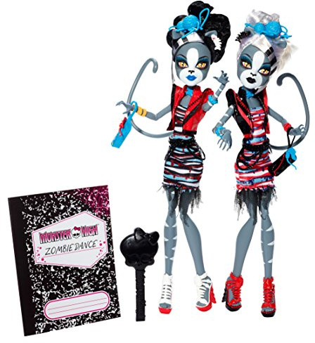Monster High Mattel BJR16 Zombie Shake Meowlody und Purrsephone, Doppelpack