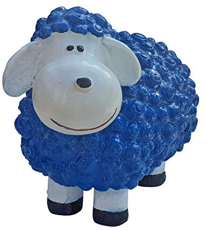 Fachhandel Plus Lustige Tierdeko Schaf bunt versch. Farben auswählbar Garten Deko Tierfigur (Blau)