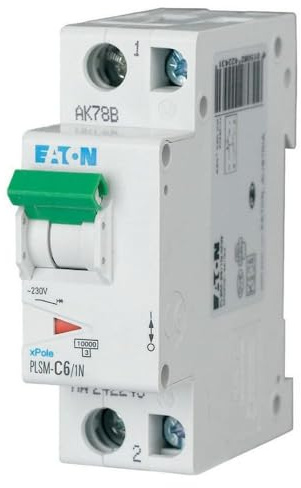 Eaton Disjoncteur 6 A 1 + N de p de type C plsm C6/1 N MW 242266 (Alt 244794)