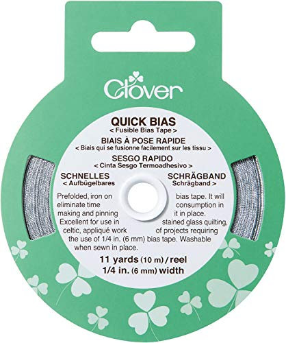 CLOVER Schnelles Schraegband:6mm x 10m: Silber, Silver, OS