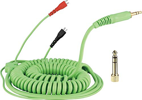 Zomo Spiralkabel Kopfhörer kompatibel mit Sennheiser HD-25, 3,5 m, Grün | 3,5 mm Klinke, Kopfhörerkabel mit vergoldetem Klinkenstecker und 6,35-mm-Aufschraubadapter – für DJ und Studio