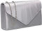 SwankySwans Chantel Damen-Clutch, Satin, Party, Abschlussball, Hochzeit, Abend, Clutch, silber, Einheitsgröße