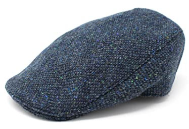 Hanna Hats Donegal Touring Cap Tweed Mütze (Blaues Salz und Pfeffer, M)