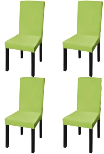 vidaXL Straight Stretchable Chair Cover 4 pcs Green