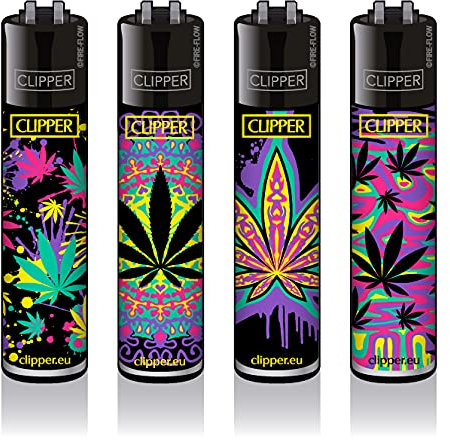 Clipper® Feuerzeuge - Neon Leaves #2-4er Set