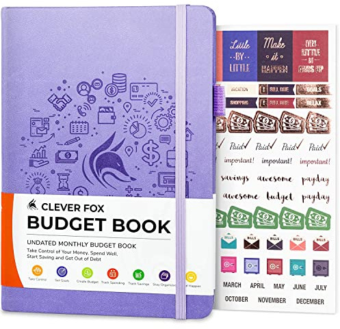 Clever Fox Budget Book – Financial Planner Organizer & Expense Tracker. Money Planner Account Notebook for Monthly Budgeting. Compact (Lavender)